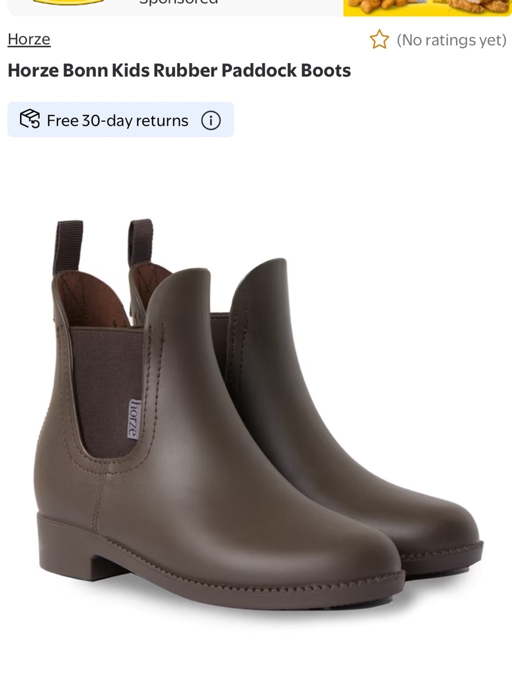 Horze Bonn Brown Rubber Paddock Boots